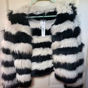 Alice + Olivia crop hem fur